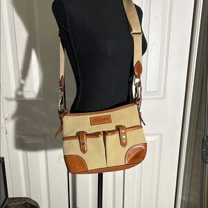 Dooney & Bourke Tan and Brown Crossbody Bag